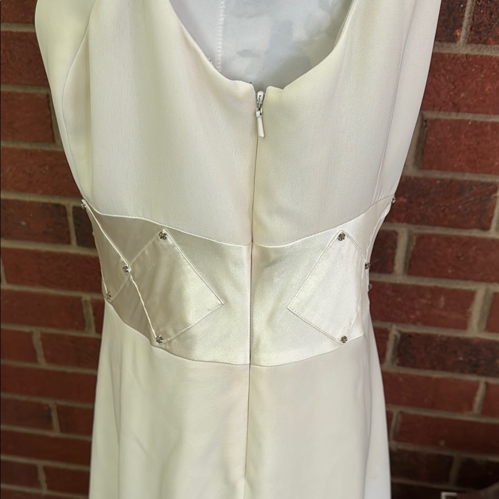 Evan Picone Cream Midi A-line Skirt for Work - Picture 3 of 16